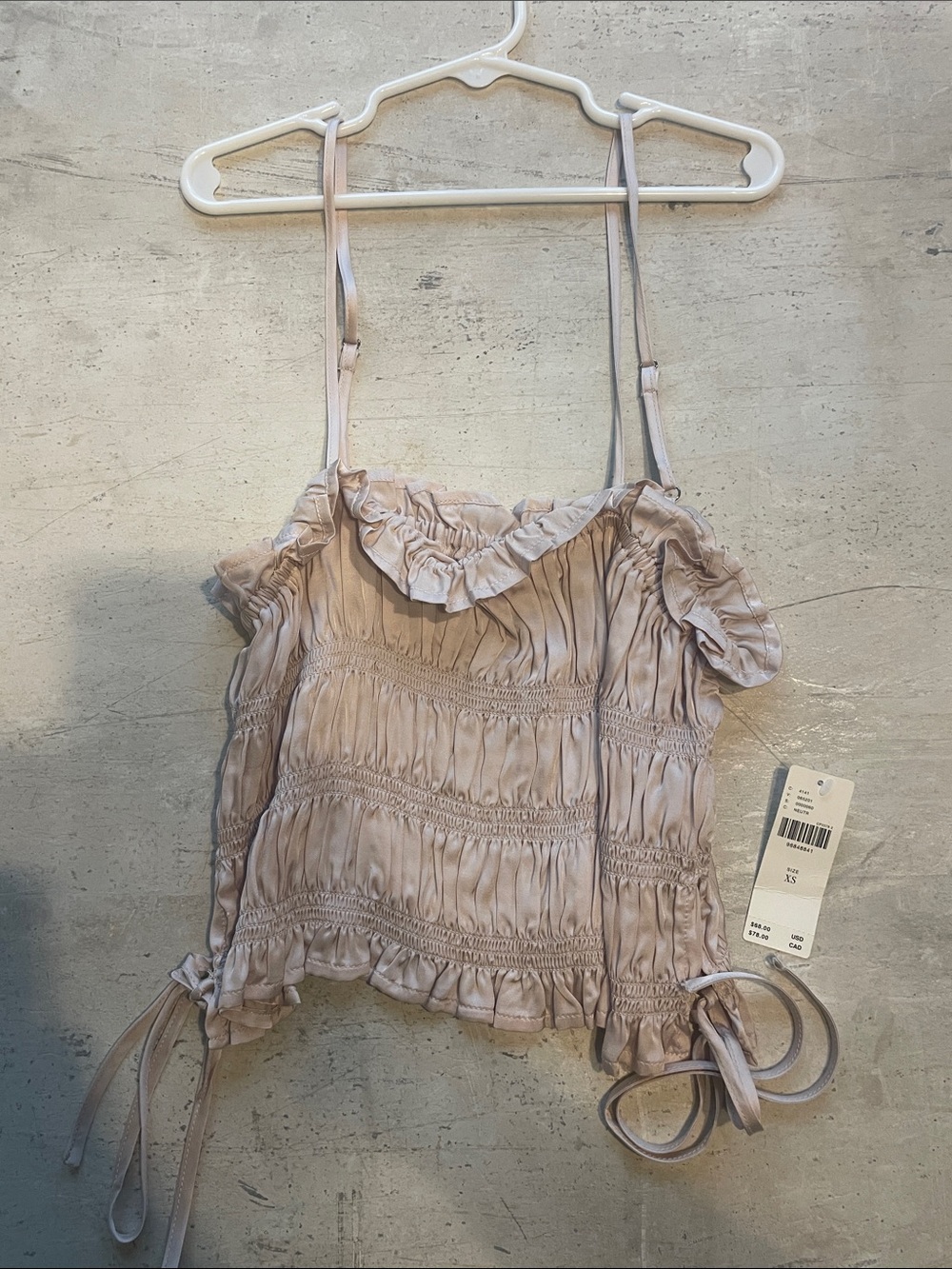 Anthropologie Dusty Mauve Smocked Ruffle Camisole